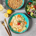 Pasta Bowls, 9.25 Inch Melamine Set of 6 in Rustic Teal