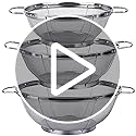 3 Pack 18/8 Stainless Steel Colander Sieves(5-Quart, 4-Quart and 3-Quart), Mesh Strainer Net Baskets with Handles & Resting Base for Strain, Drain, Rinse or Steam - view 7